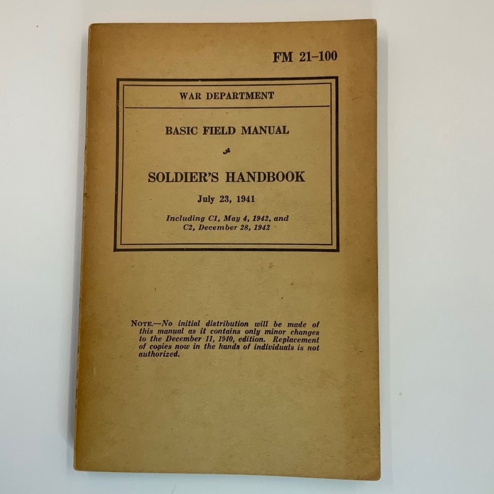 Vintage 1942 US Army Soldiers Handbook World War II Military Soldier's Handbook